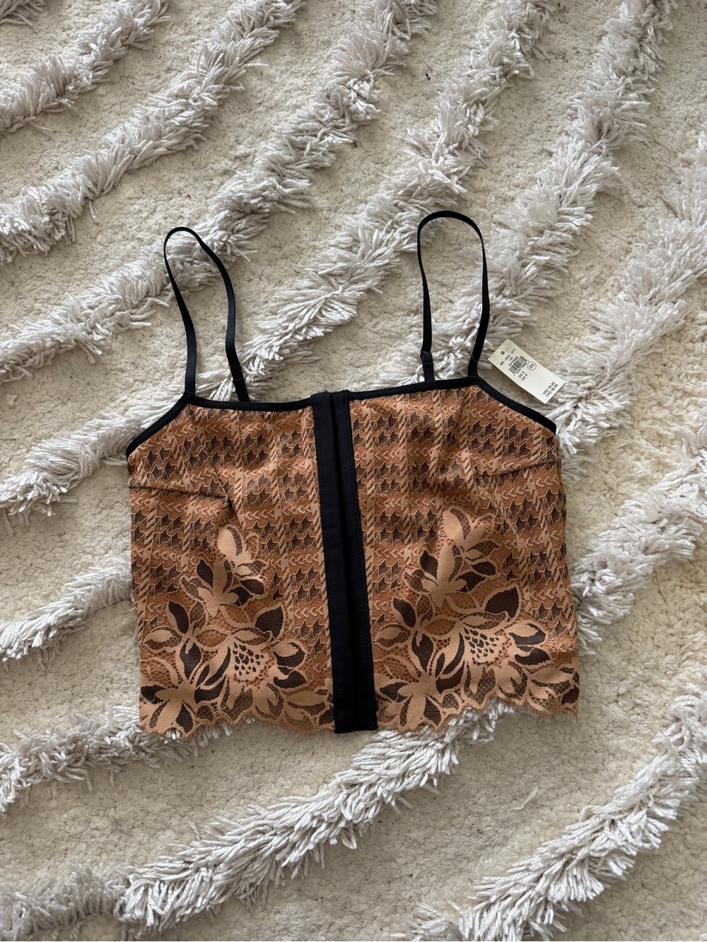 AERIE | semi- sheer Lace-Overlay Cami